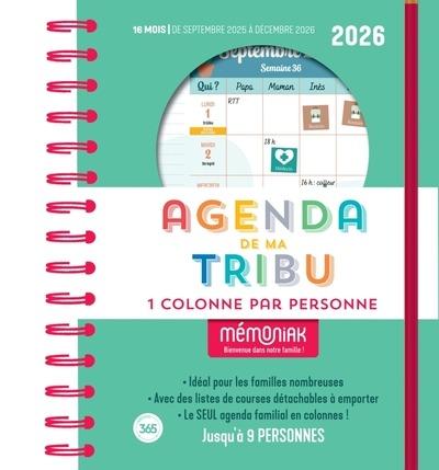 Mémoniak : Agenda de ma tribu : 1 colonne par personne : De septembre à décembre (édition 2025/2026)