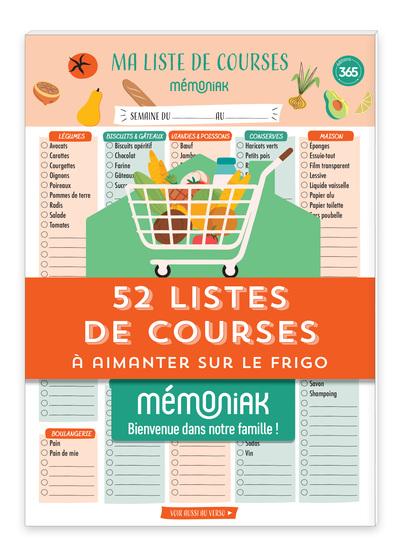 Mémoniak : 52 listes de courses à aimanter sur le frigo