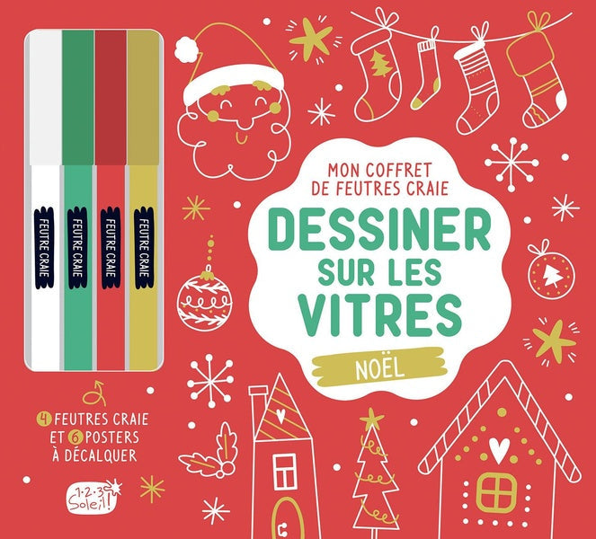 Mon coffret de feutres craie : dessiner sur les vitres : Noël - flash vidéo