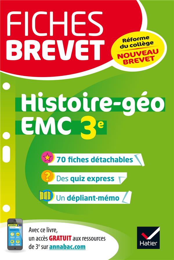 Fiches brevet : histoire-géographie EMC ; 3e