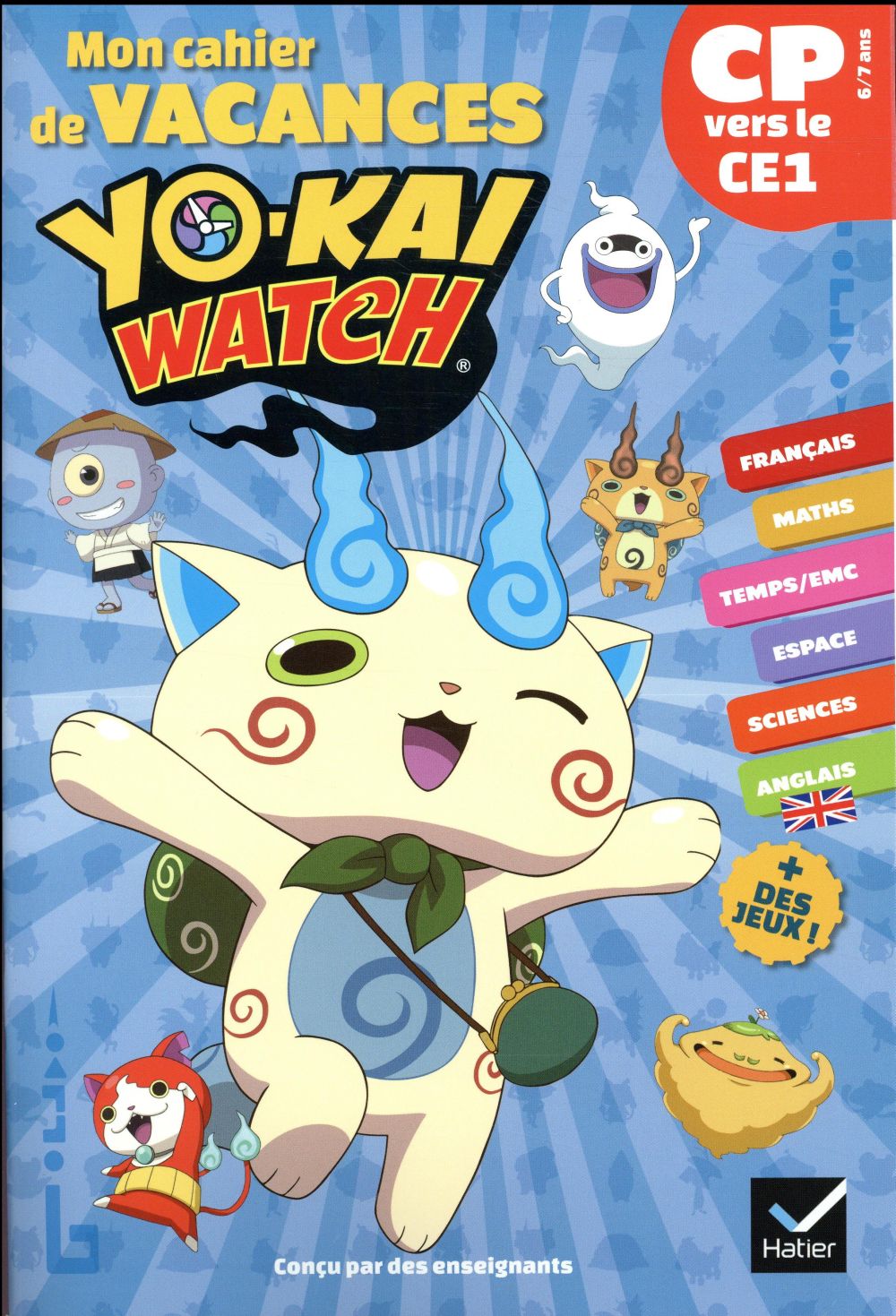 Mon cahier de vacances yo-kai watch du cp vers le ce1 6/7 ans