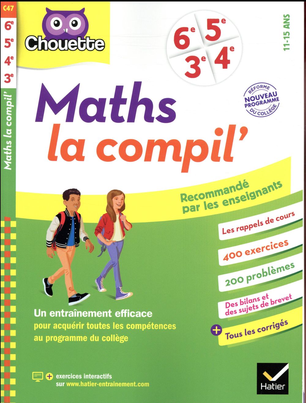 Chouette entraînement : maths la compil' ; 6e, 5e, 4e, 3e