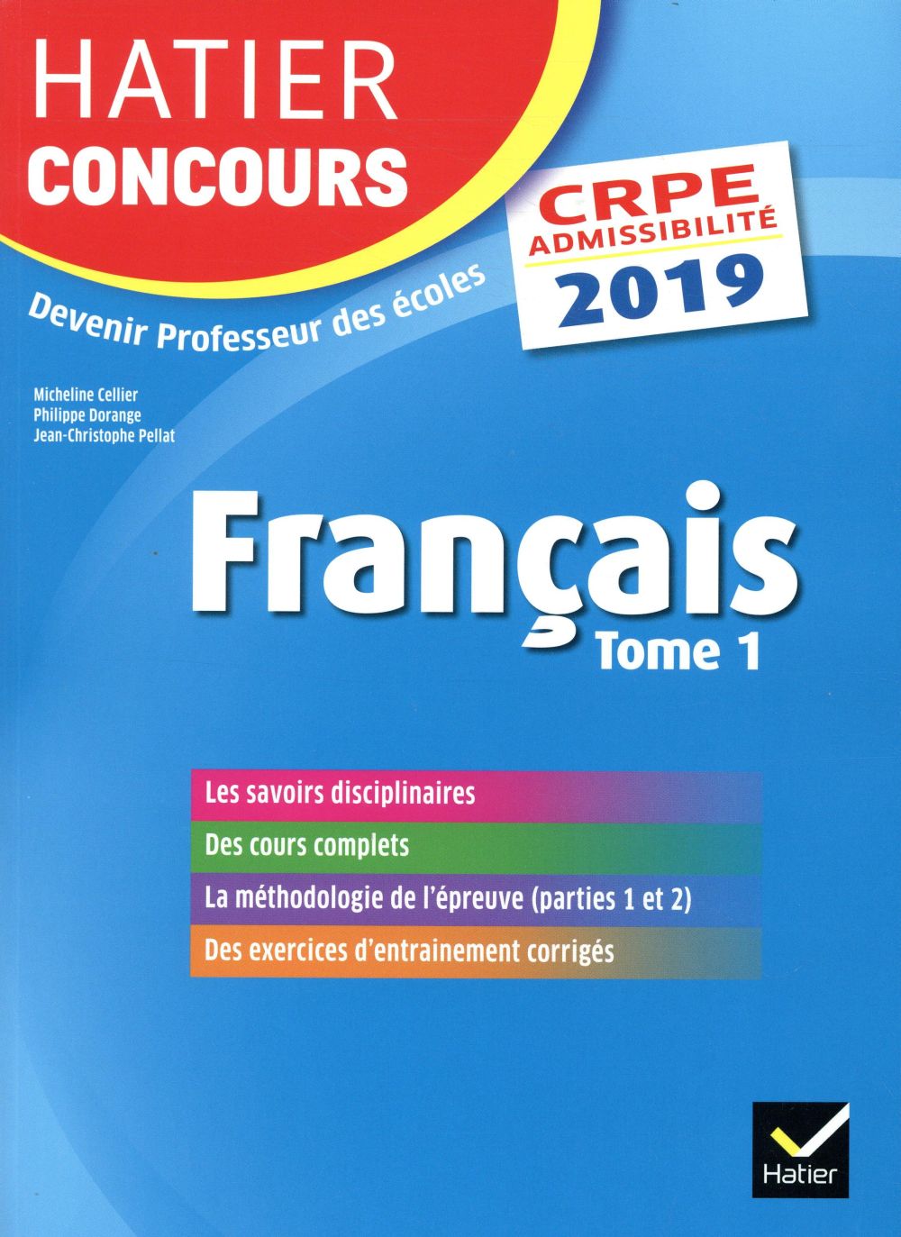CRPE 2019 ; français tome 1 ; épreuve écrite d'admissibilité