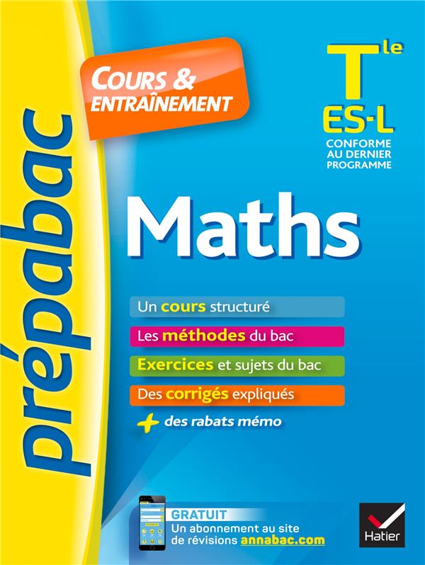 Prépabac : maths terminale ES, L ; cours & entrainement