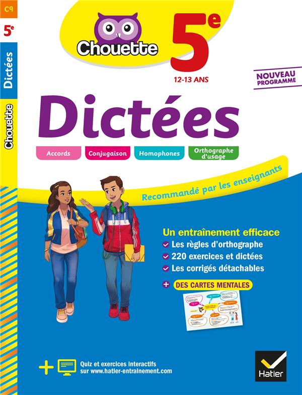 Chouette entraînement Tome 9 : dictées ; 5e ; cahier d'entraînement en orthographe