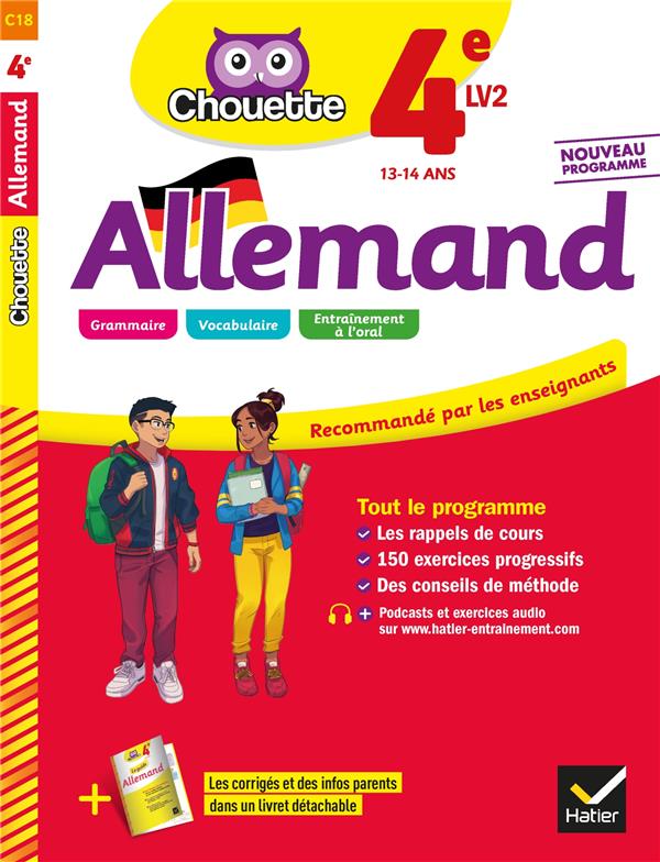 Chouette entraînement Tome 18 : allemand ; 4e LV2 (A1+, A2) ; cahier d'entraînement et de révision