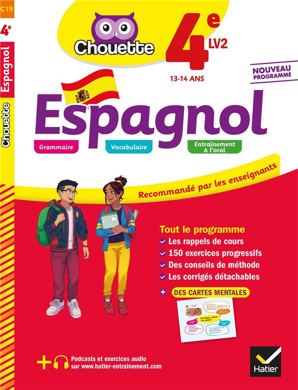 Chouette entraînement Tome 19 : espagnol ; 4e LV2 (A1+, A2) ; cahier d'entraînement et de révision