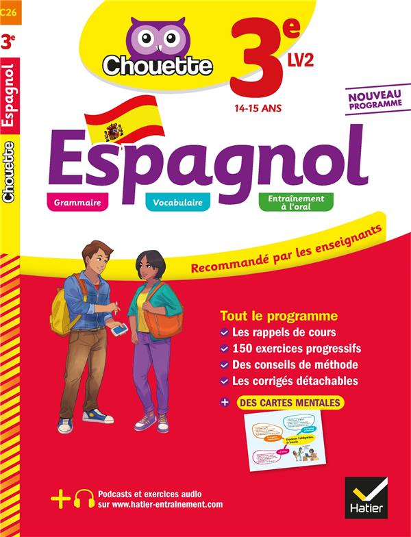 Chouette entraînement : espagnol ; 3e - LV2 (niveau A2) ; cahier d'entraînement et de révision