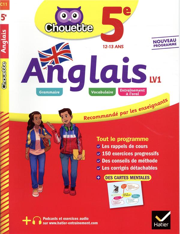 Chouette entraînement Tome 11 : anglais ; 5e LV1 (A1+, A2) ; cahier d'entraînement et de révision
