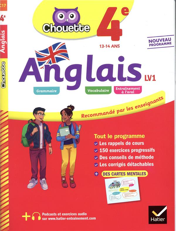Chouette entraînement Tome 17 : anglais ; 4e LV1 (A2, A2+) ; cahier d'entraînement et de révision