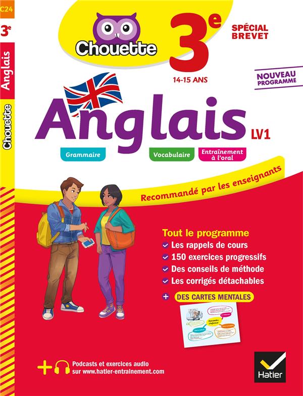 Chouette entraînement Tome 24 : anglais ; 3e LV1 (A2+, B1) ; cahier d'entraînement et de révision