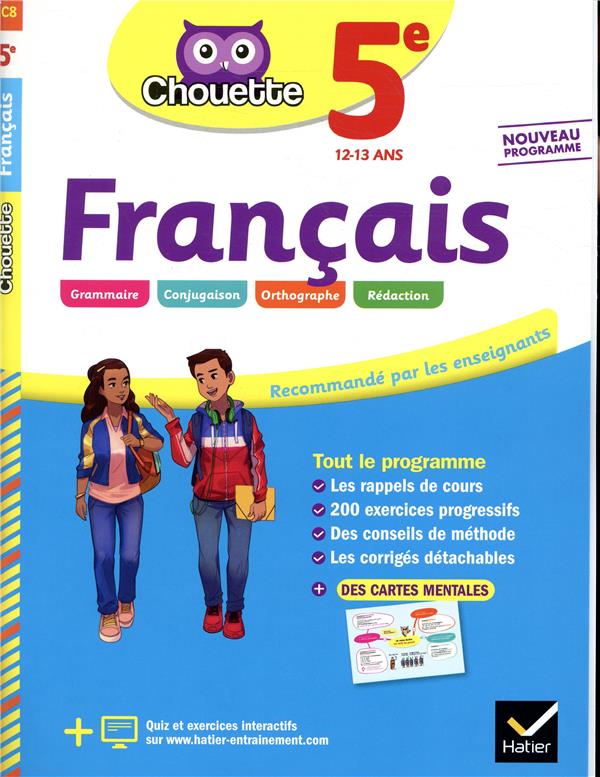 Chouette entraînement Tome 8 : français ; 5e ; cahier d'entraînement et de révision