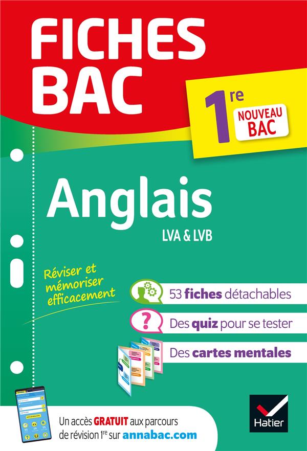 Fiches bac : anglais ; 1re
