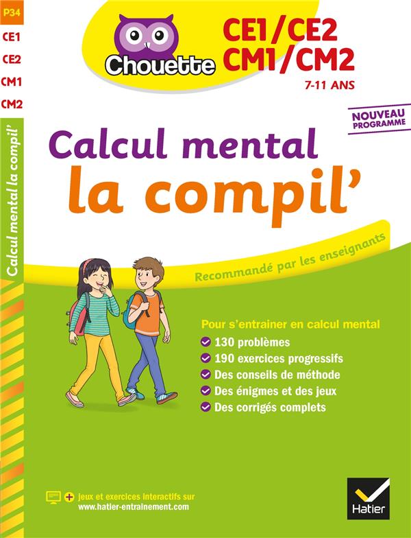 Chouette entraînement : calcul mental, la compil' ; de CE1 au CM2