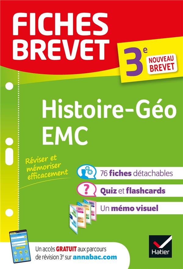 Fiches brevet : histoire-géographie, EMC ; 3e