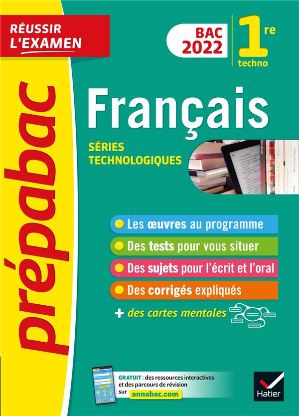 Prépabac réussir l'examen : français ; 1re technologique (édition 2022)