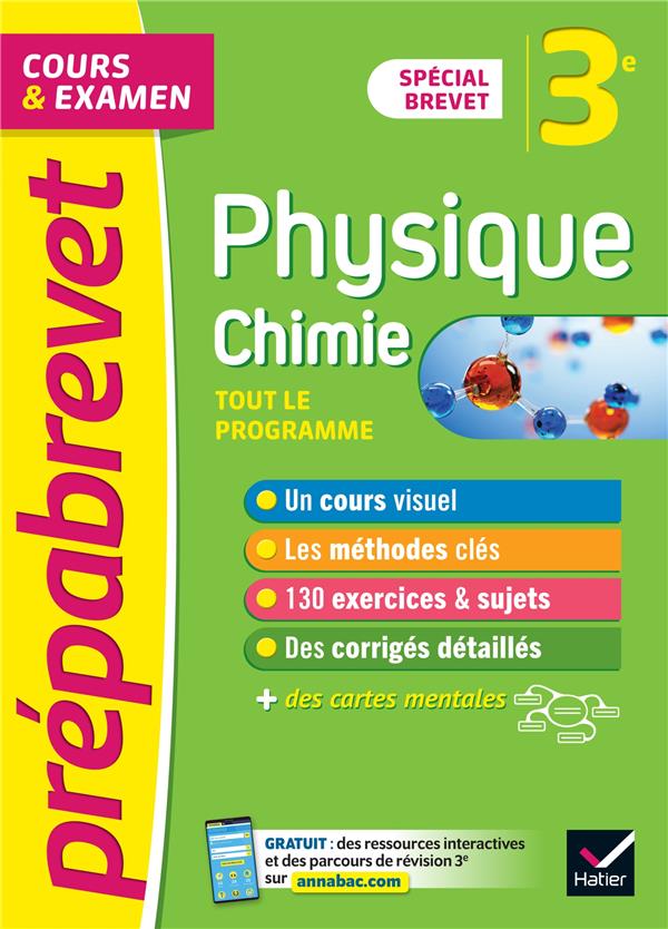 Prépabrevet cours & examen : physique-chimie ; 3e ; brevet 2022