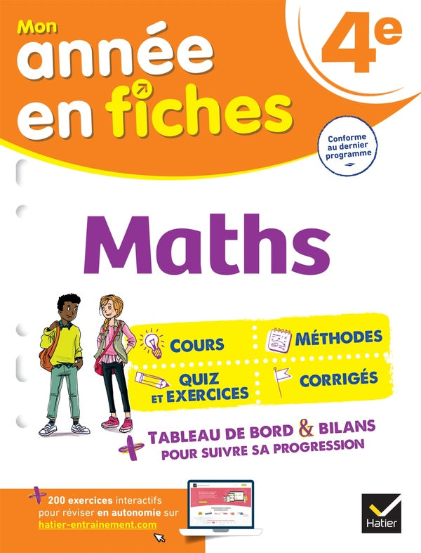 Mon année en fiches : maths ; 4e