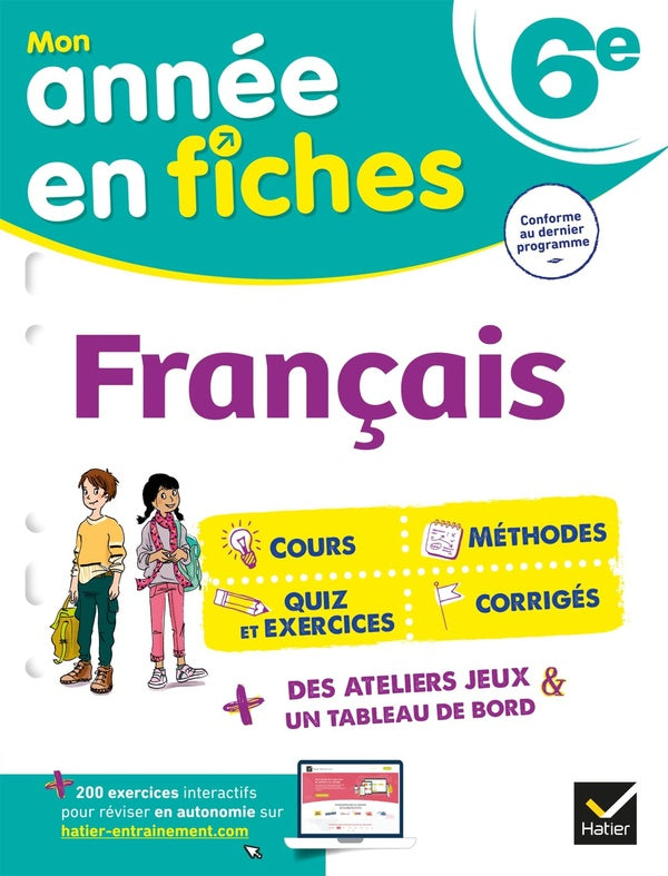 Mon année en fiches : français ; 6e