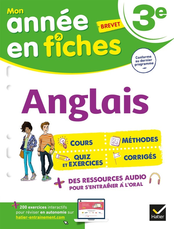Mon année en fiches : anglais ; 3e