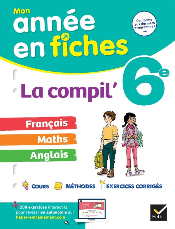 Mon année en fiches : français, maths, anglais ; 6e ; la compil'