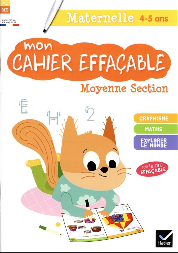 Mon cahier effaçable ; moyenne section