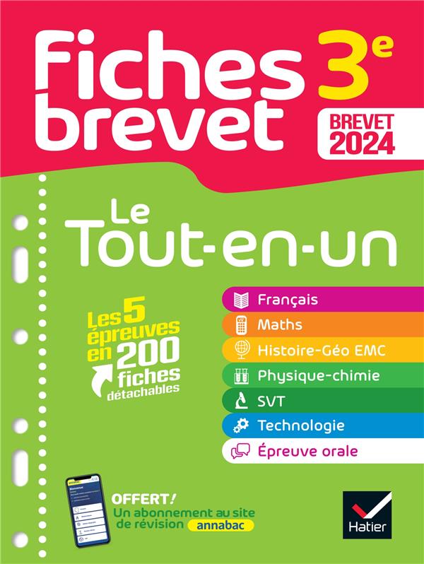 Fiches brevet : toutes les matières ; 3e ; le tout-en-un (édition 2024)