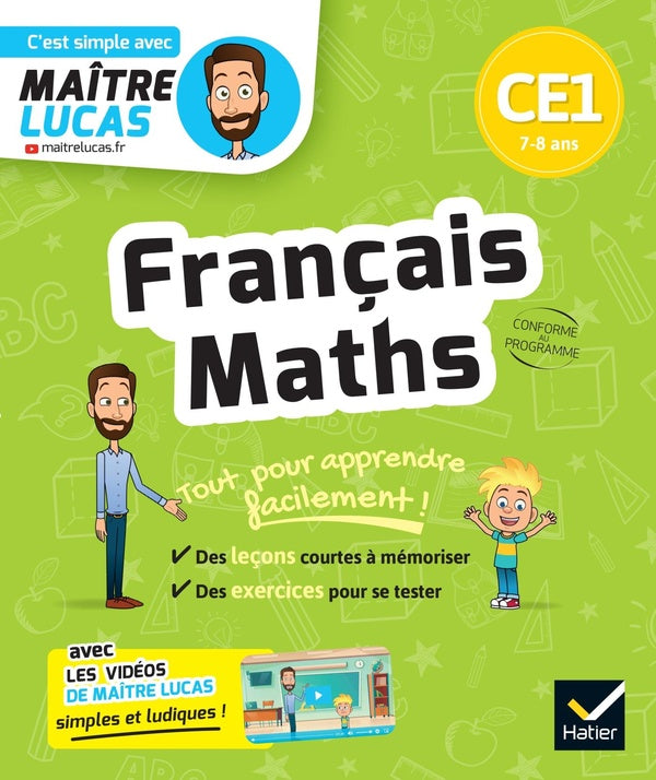 C'est simple avec Maître Lucas : français et maths ; CE1 ; cahier de révision et d'entraînement