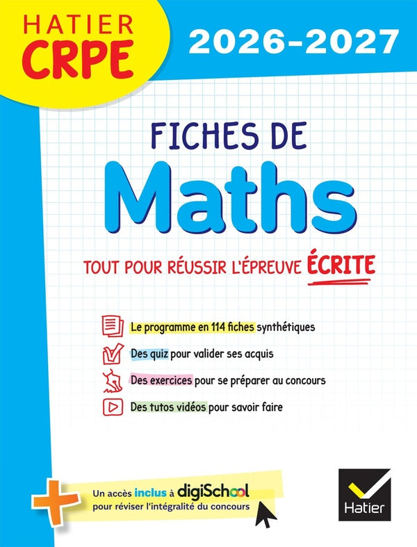 CRPE ; fiches de maths ; tout pour réussir l'épreuve écrite (édition 2024/2025)