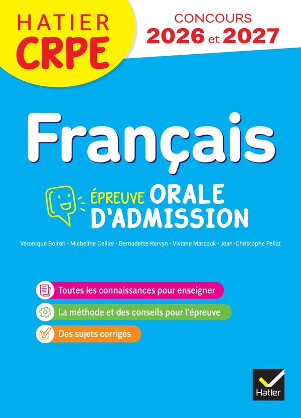 Français ; CRPE ; Épreuve orale de leçon, admission (édition 2025/2026)