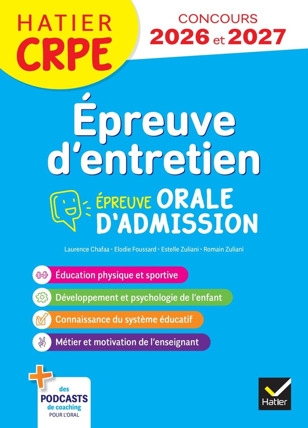 Épreuve d'entretien ; CRPE ; Épreuve orale d'admission (édition 2025/2026)
