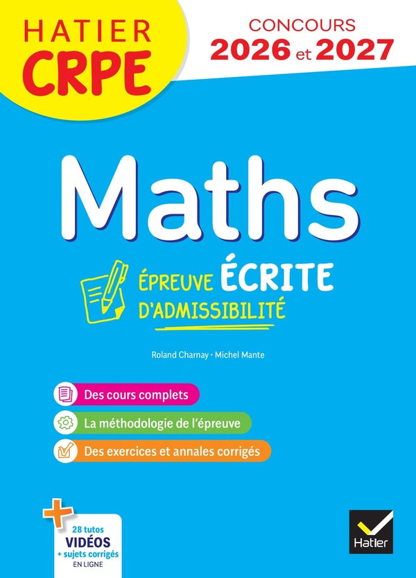 Mathématiques ; CRPE ; Épreuve écrite d'admissibilité