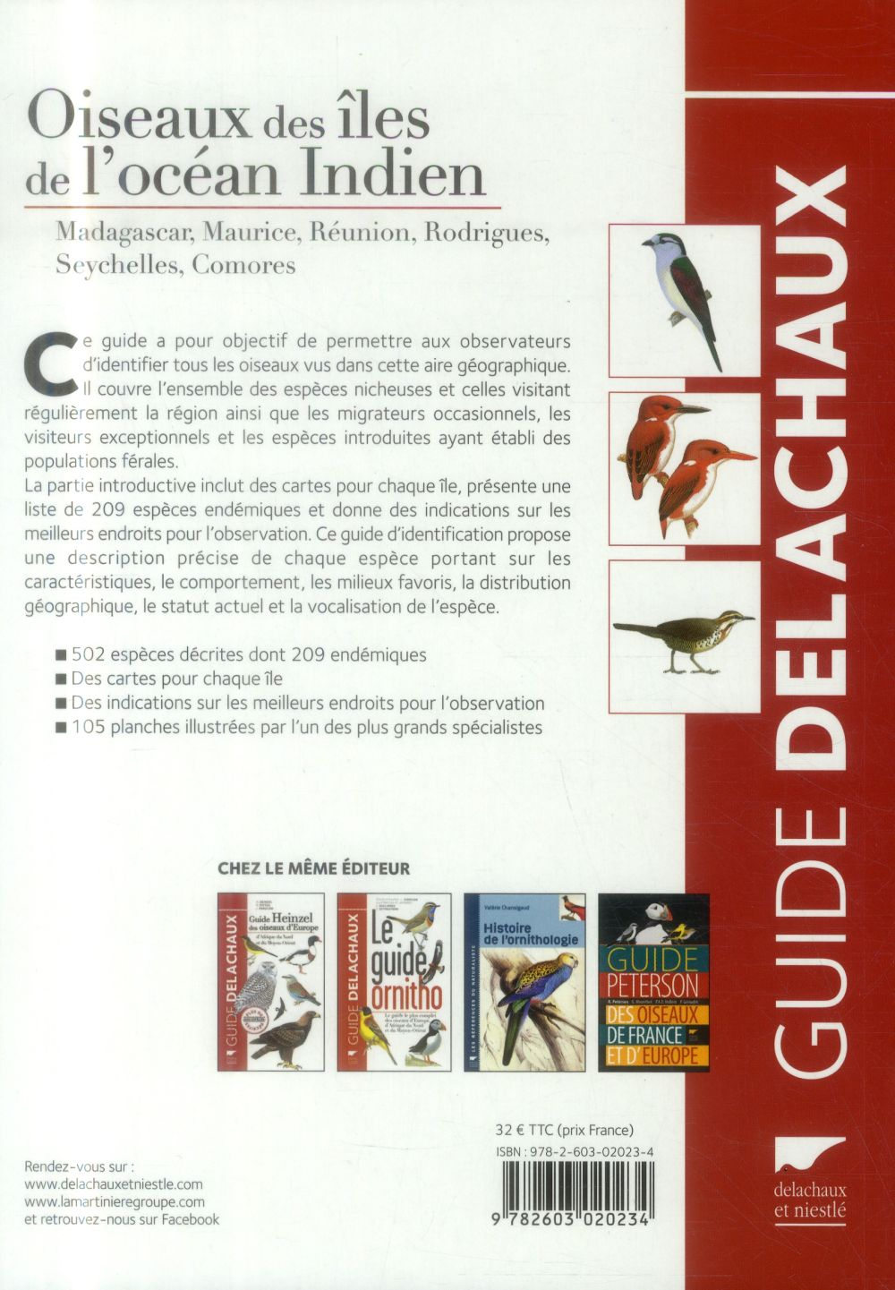 Oiseaux des îles de l'océan Indien ; Madagascar, Maurice, Réunion, Rodrigues, Seychelles, Comores