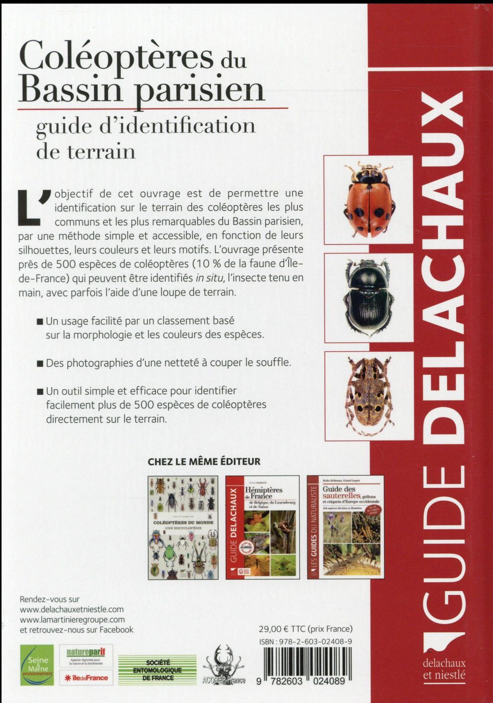 Coléoptères du bassin parisien ; guide d'identification de terrain