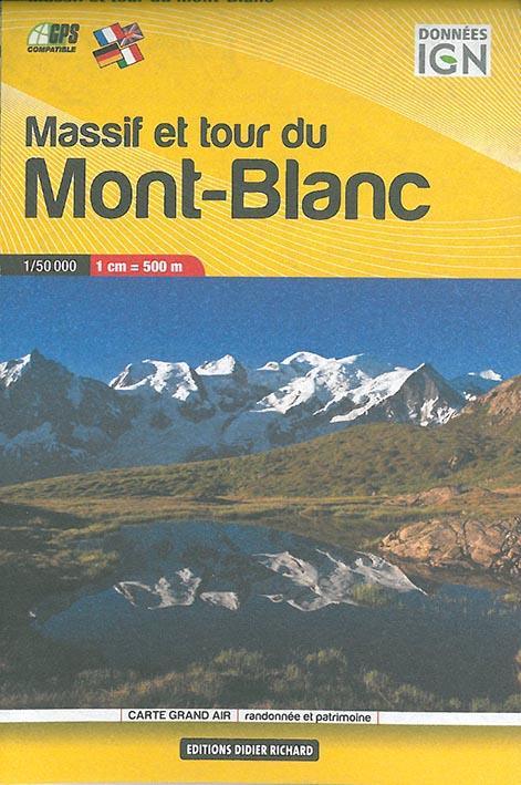 GRAND AIR : carte en poche ; massif et tour du Mont-Blanc