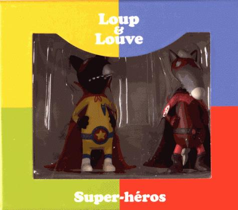 Figurines duo Loup super-héros et Louve super-héroïne. - flash vidéo