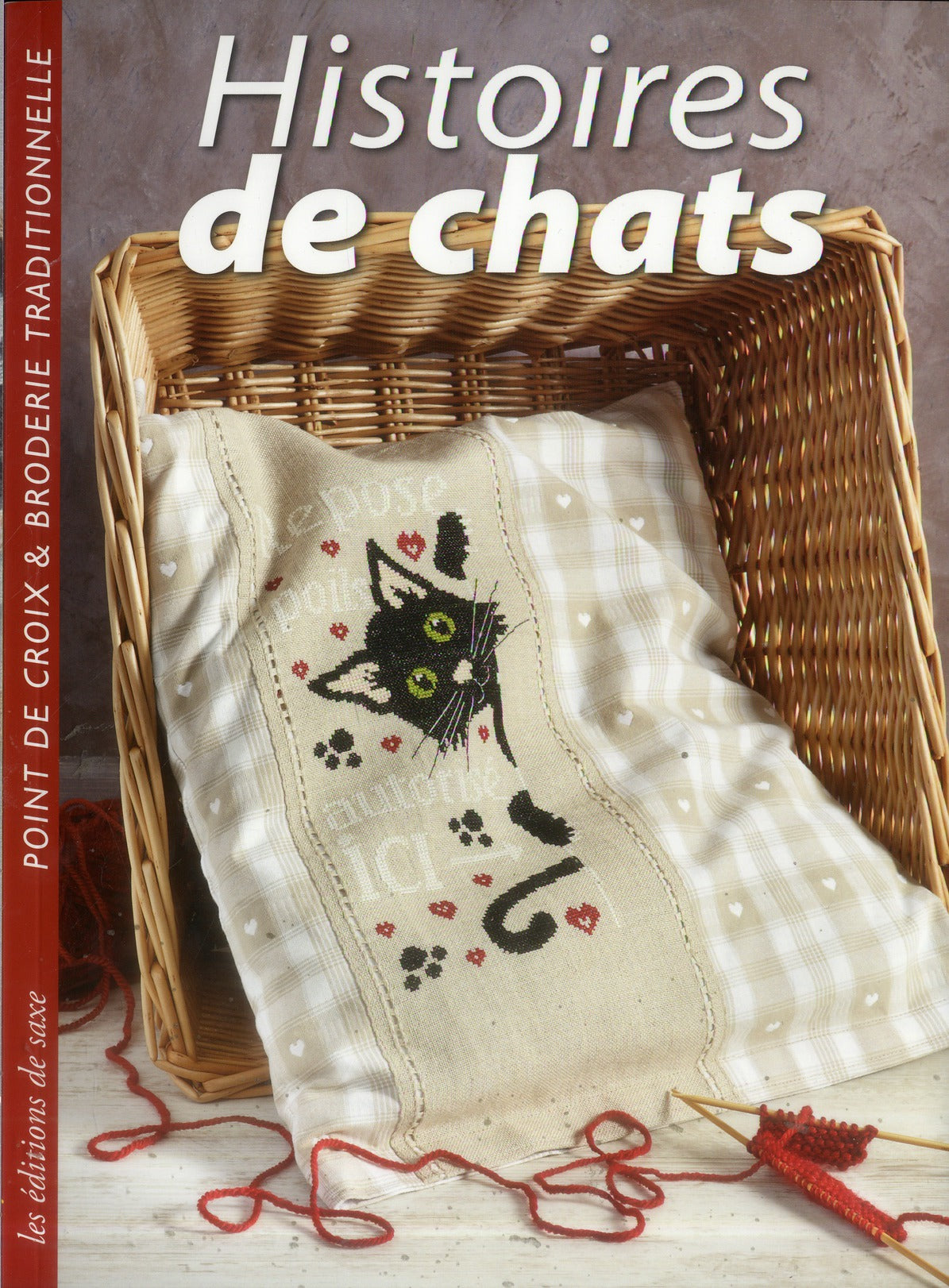 Histoire de chats ; point de croix et broderie traditionnelle
