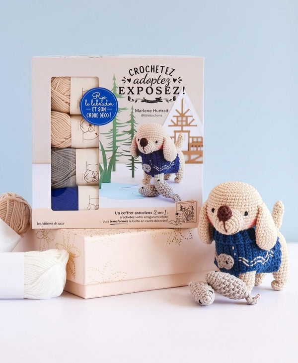 Crochetez, adoptez, exposez ! Un coffret astucieux 2-en-1 : Ryo le labrador et son cadre déco !