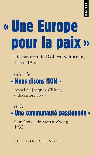 Grands discours : « une Europe pour la paix »