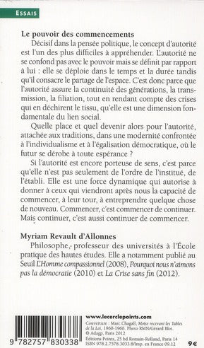 Le pouvoir des commencements ; essai sur l'autorité