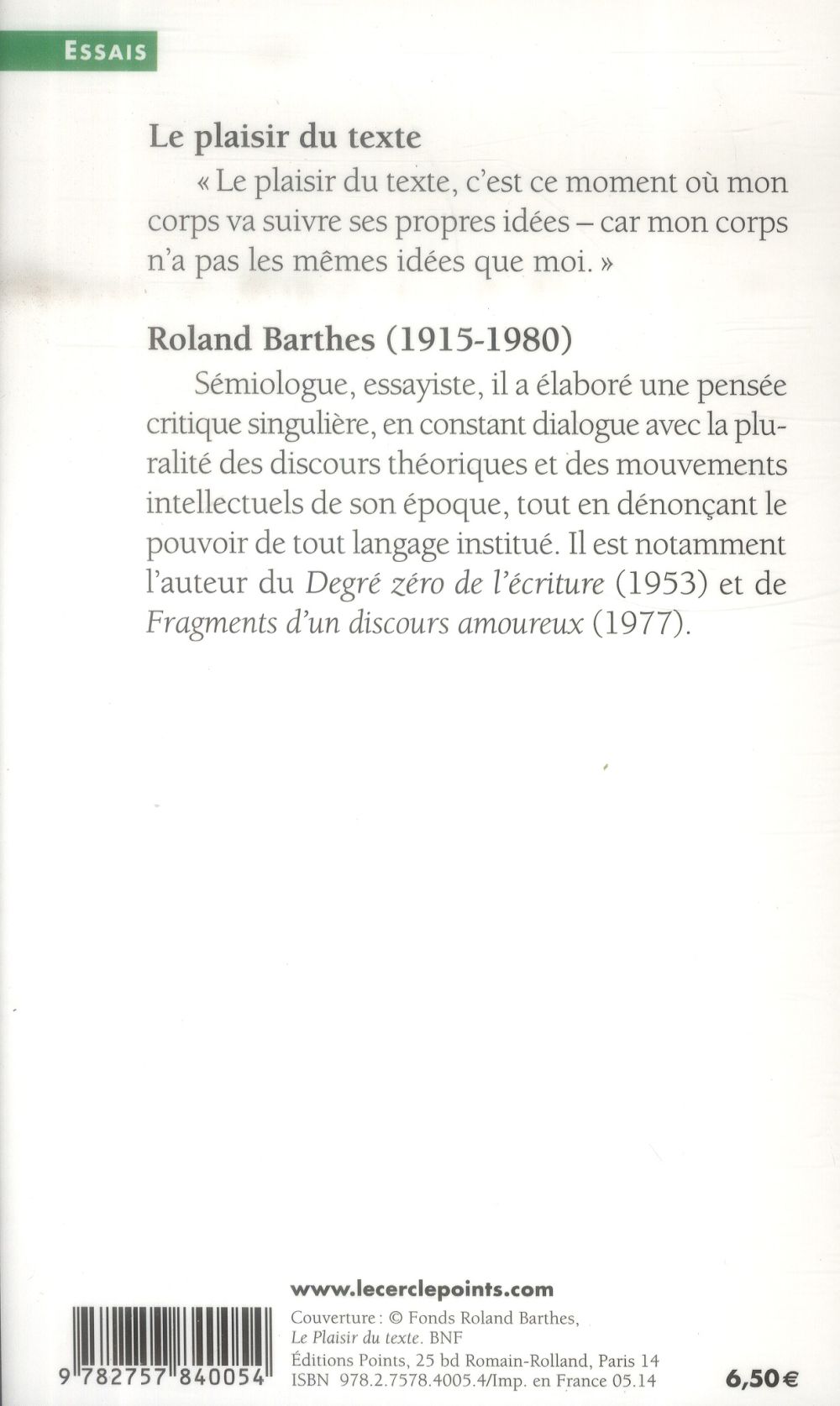 Le plaisir du texte