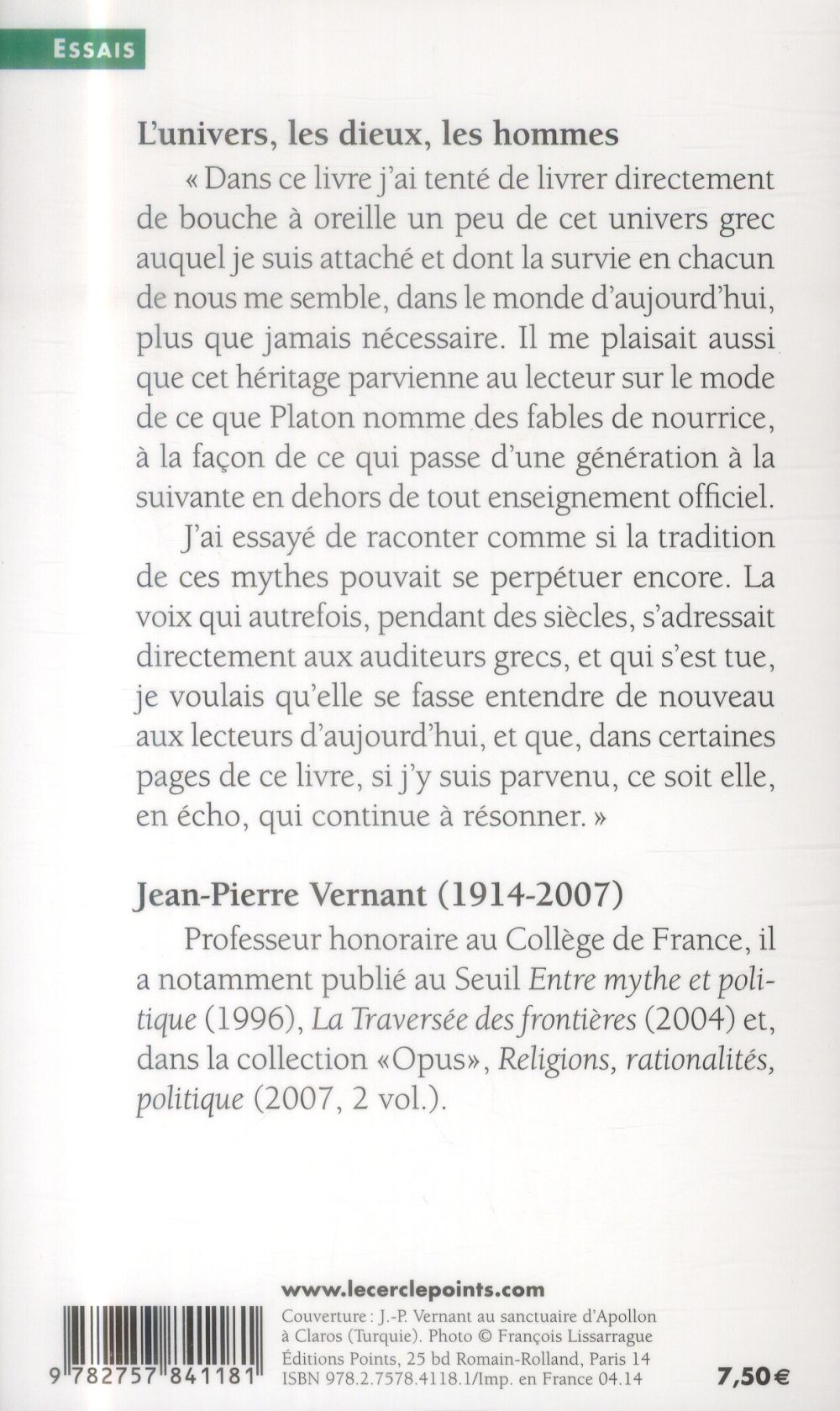L'univers, les dieux, les hommes : Récits grecs des origines