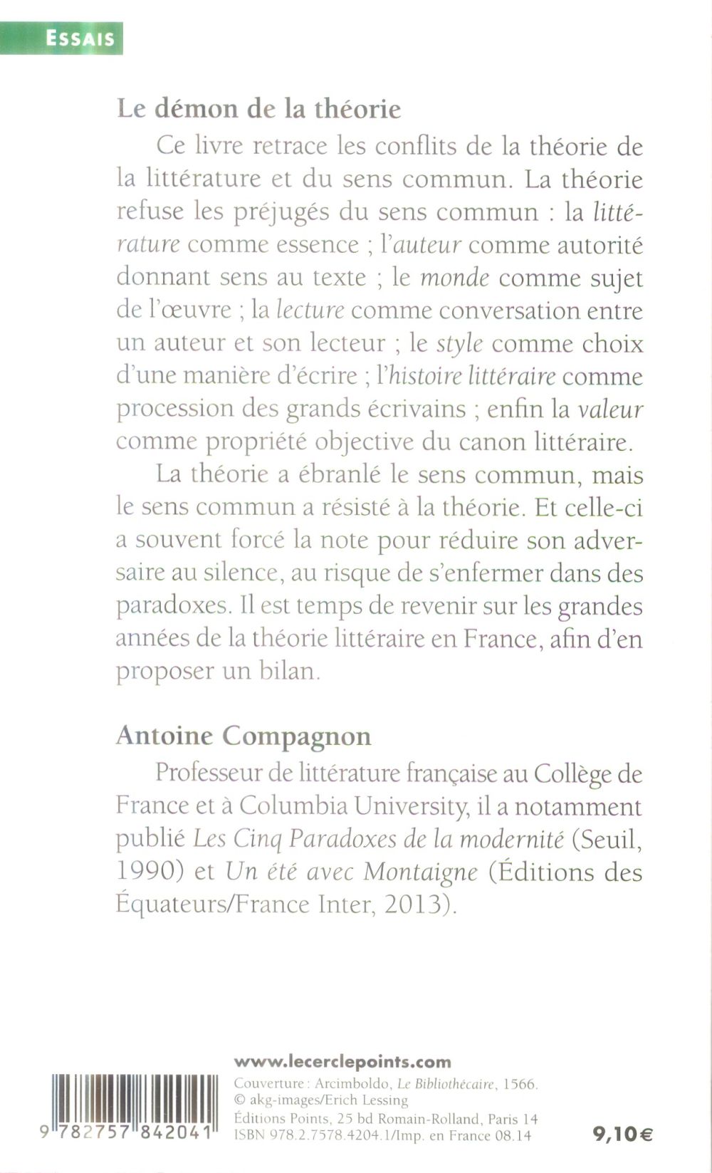 Le démon de la théorie ; littérature et sens commun