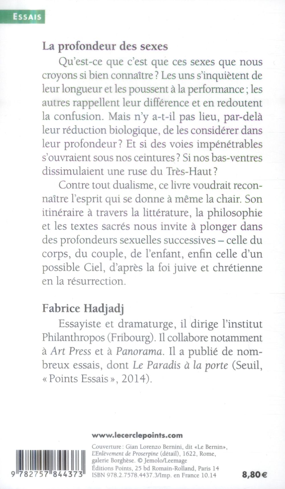 La profondeur des sexes ; pour une mystique de la chair