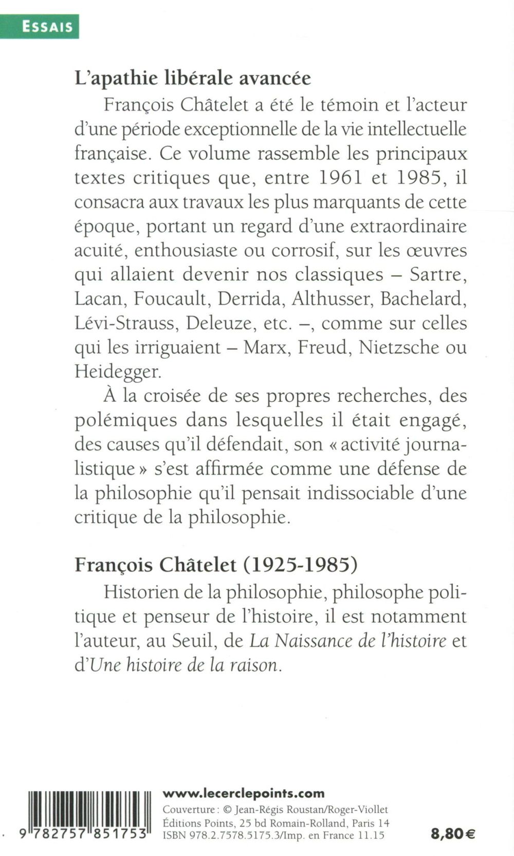 L'apathie libérale avancée et autres textes critiques, 1961-1985
