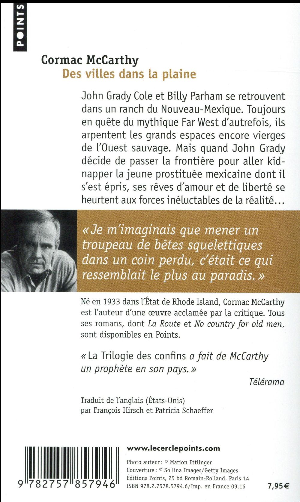 La trilogie des confins Tome 3 : des villes dans la plaine