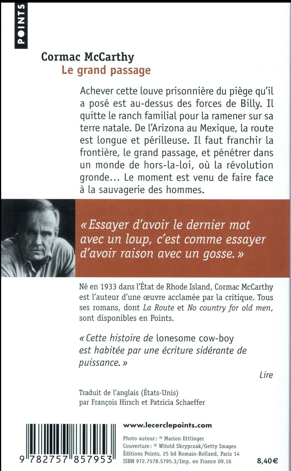 La trilogie des confins Tome 2 : le grand passage