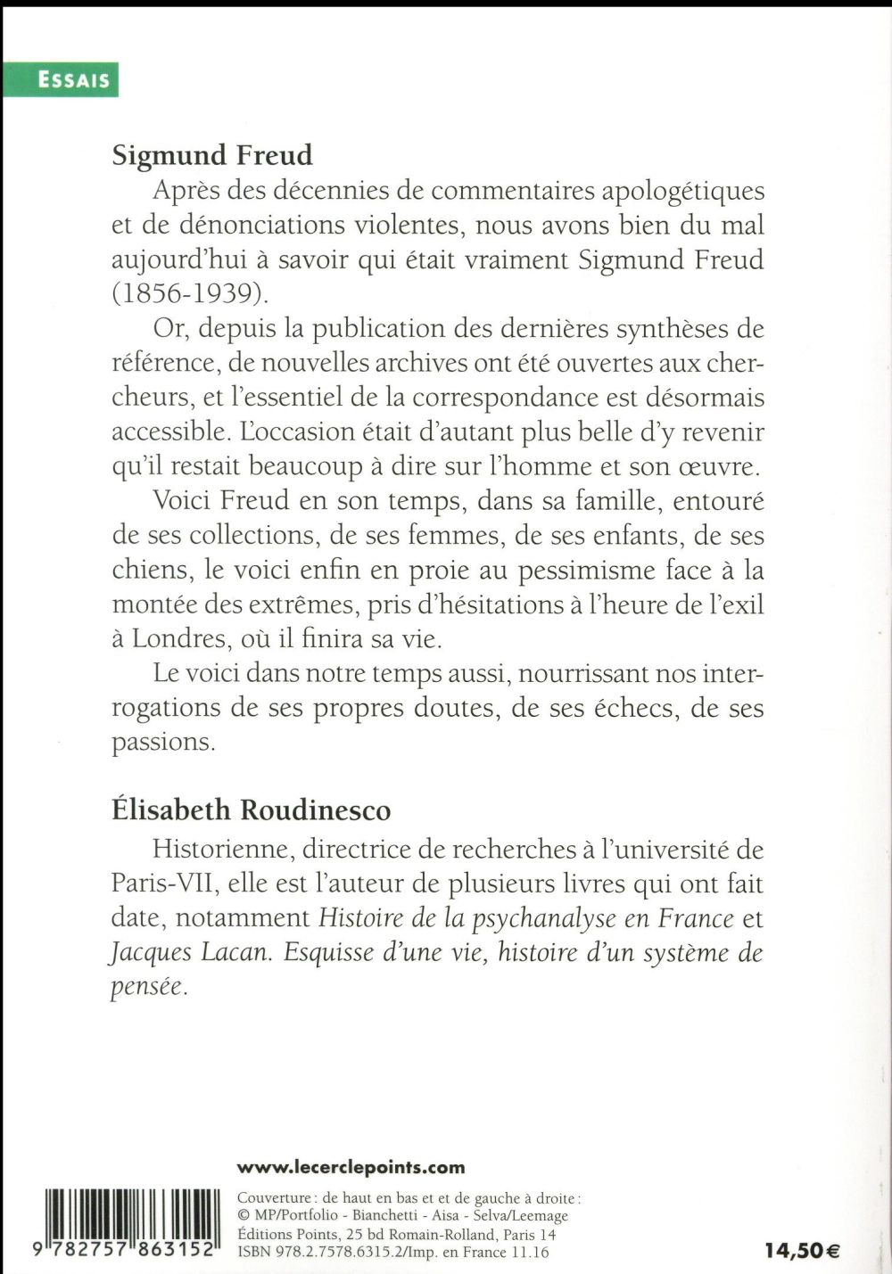 Sigmund Freud ; en son temps et dans le nôtre