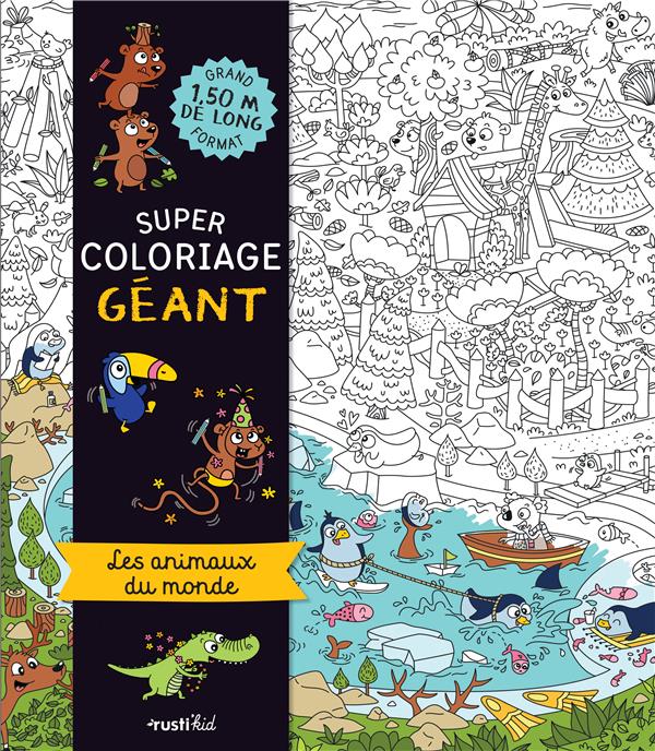 Super coloriage géant ; les animaux du monde - flash vidéo