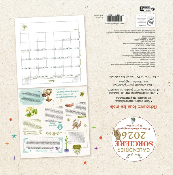 Calendrier mural sorcière (édition 2026)